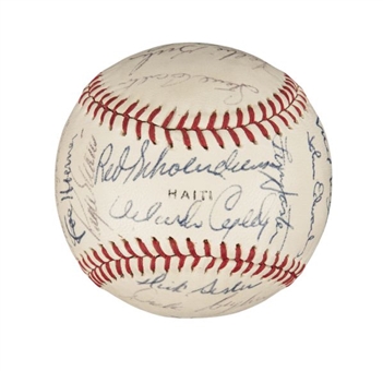 1968 St. Louis Cardinals National League Champions Team Signed Ball with 25 Signatures including Maris and Carlton  
